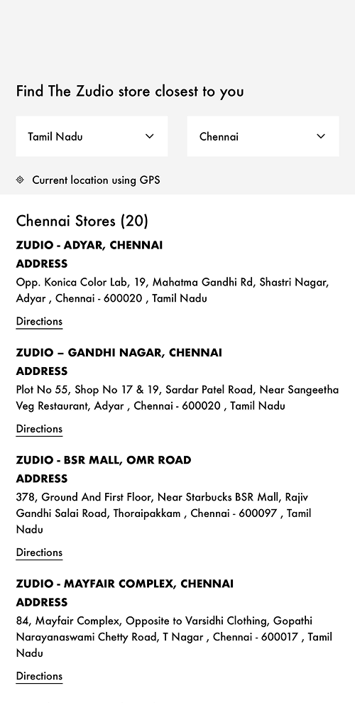 Stores Page